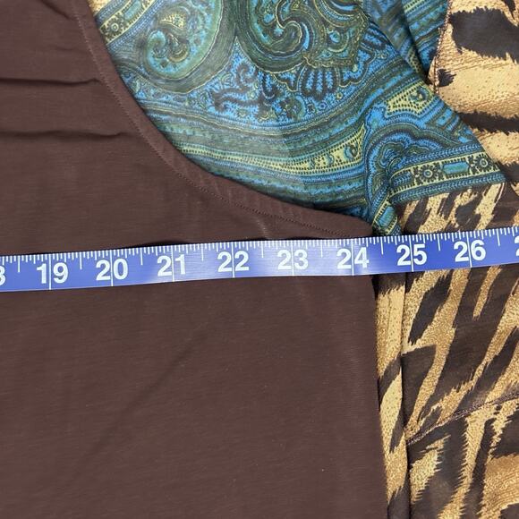 Maggie Barnes Womens Top Flowy Overlay Blouse Chiffon Plus 2X mob wife office - Picture 5 of 10